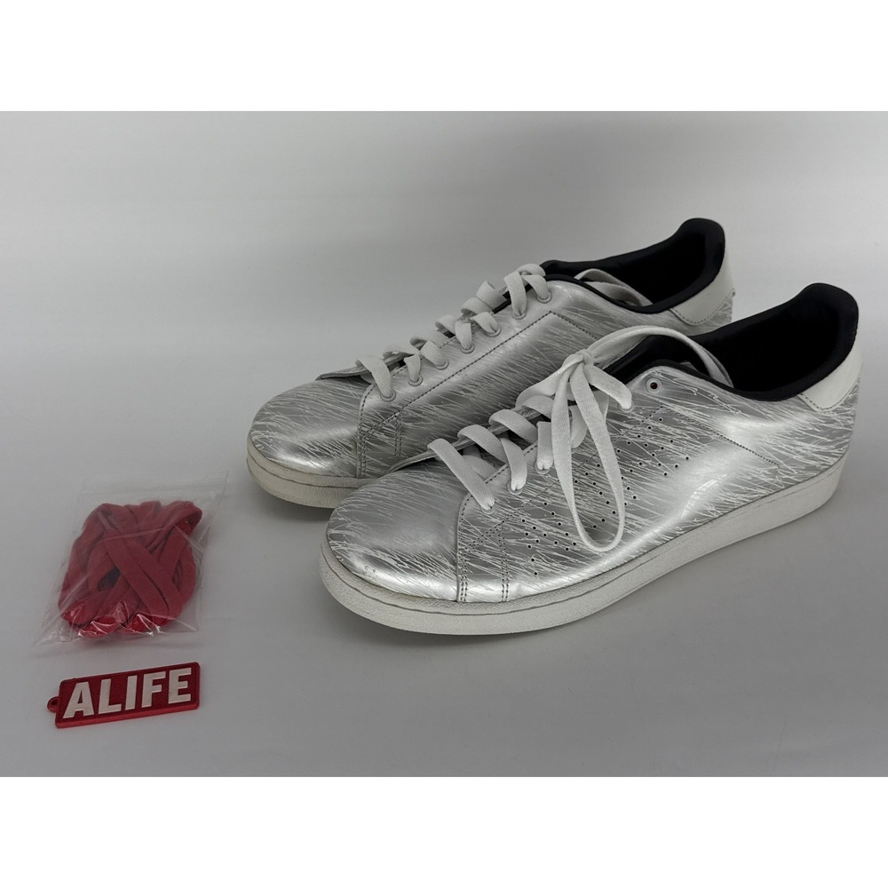 ALIFE Sneakers Womens 12 Silver Metallic Graphic Design Korea Leather